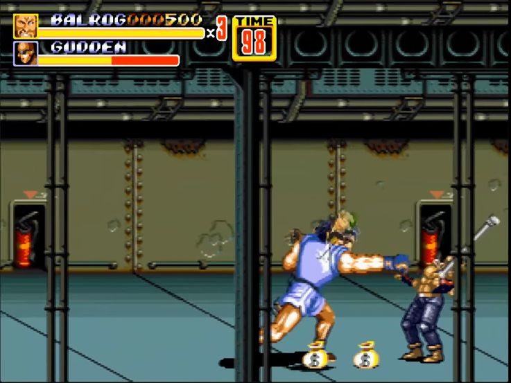 油管游戏站YTGameStation - 世嘉MD怒之铁拳2街霸影罗四天王全屏攻击修改版 sor2 hack .png