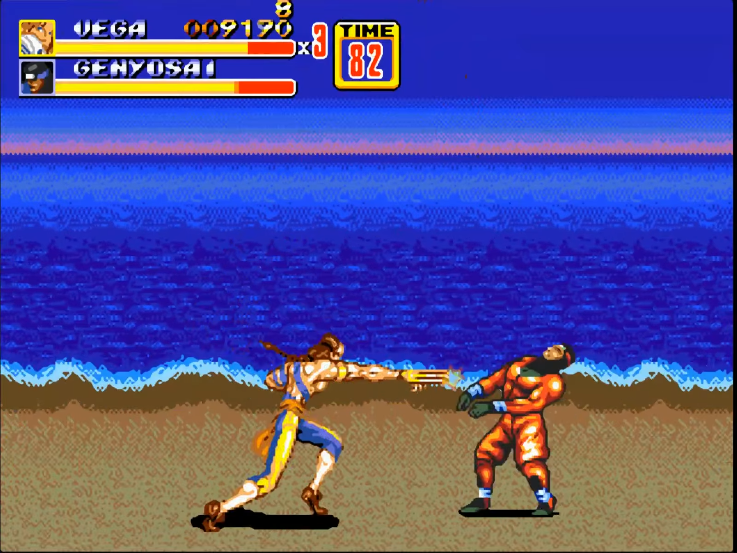油管游戏站YTGameStation - 世嘉MD怒之铁拳2街霸影罗四天王全屏攻击修改版 sor2 hack .png