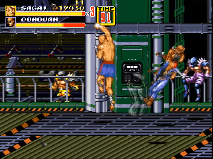 油管游戏站YTGameStation - 世嘉MD怒之铁拳2街霸影罗四天王全屏攻击修改版 sor2 hack .png
