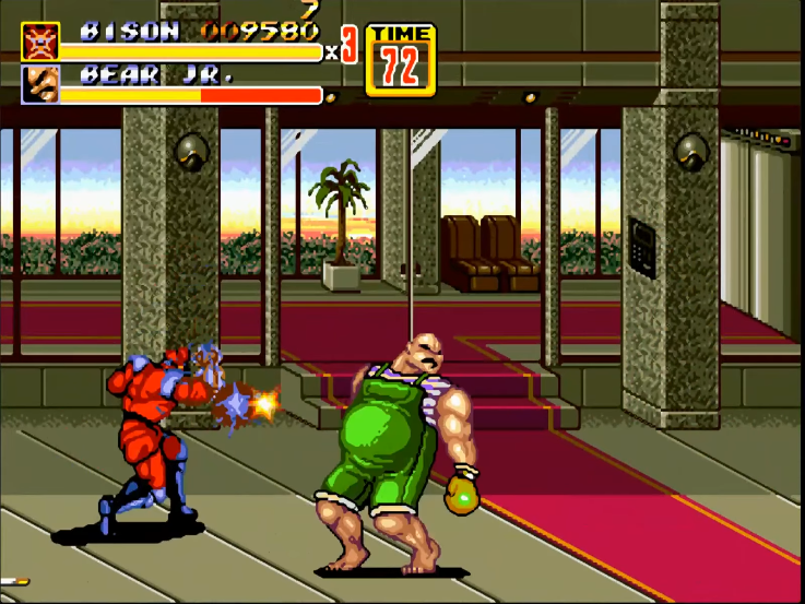 油管游戏站YTGameStation - 世嘉MD怒之铁拳2街霸影罗四天王全屏攻击修改版 sor2 hack .png