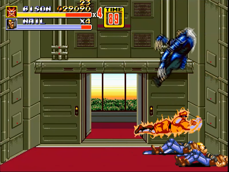 油管游戏站YTGameStation - 世嘉MD怒之铁拳2街霸影罗四天王全屏攻击修改版 sor2 hack .png